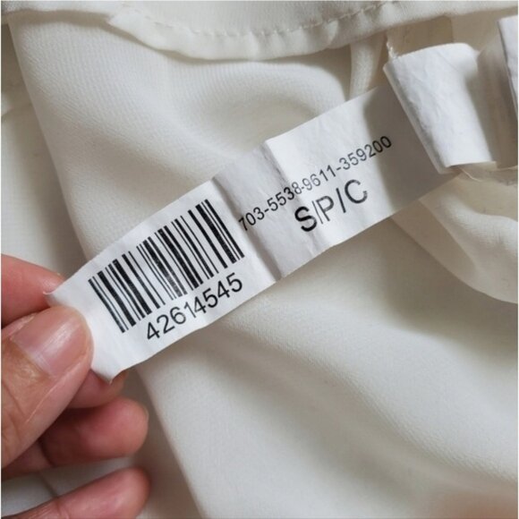 Peter Pan Collar Sleeveless Blouse Cream & Black | Size Small - Picture 7 of 10